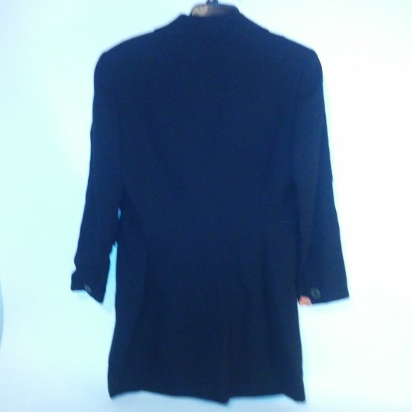 Larry Levine Suits Coat Jacket Size 8 Solid Black 100% Wool Crepe Double Breaste - Picture 16 of 16